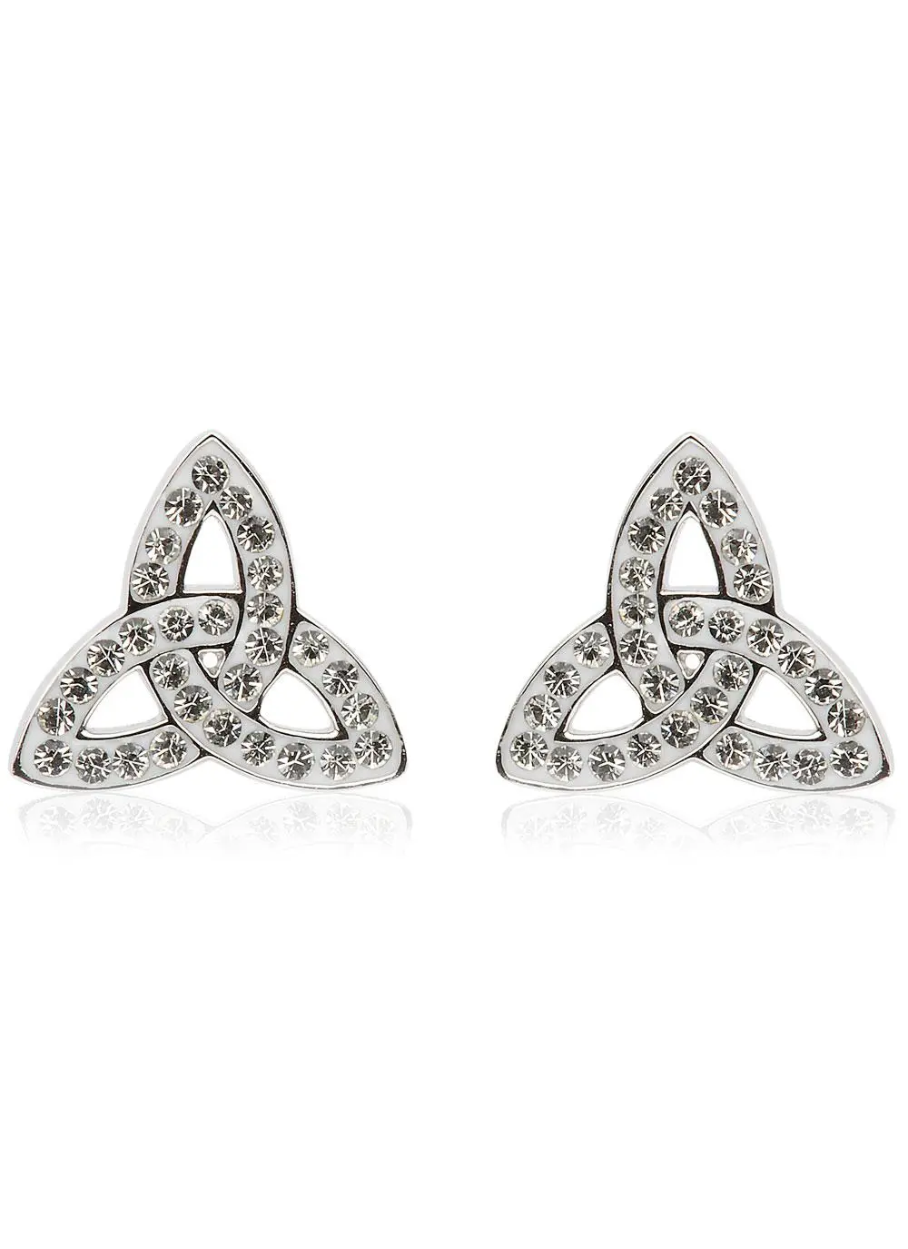 Trinity Knot Stud Earrings Adorned With Swarovski Crystals