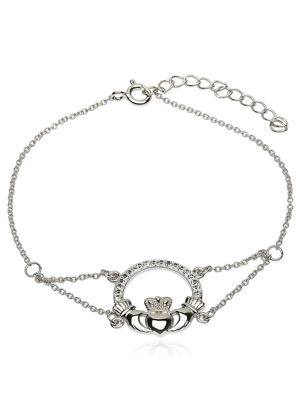 Claddagh Bracelet Adorned With Swarovski Crystals