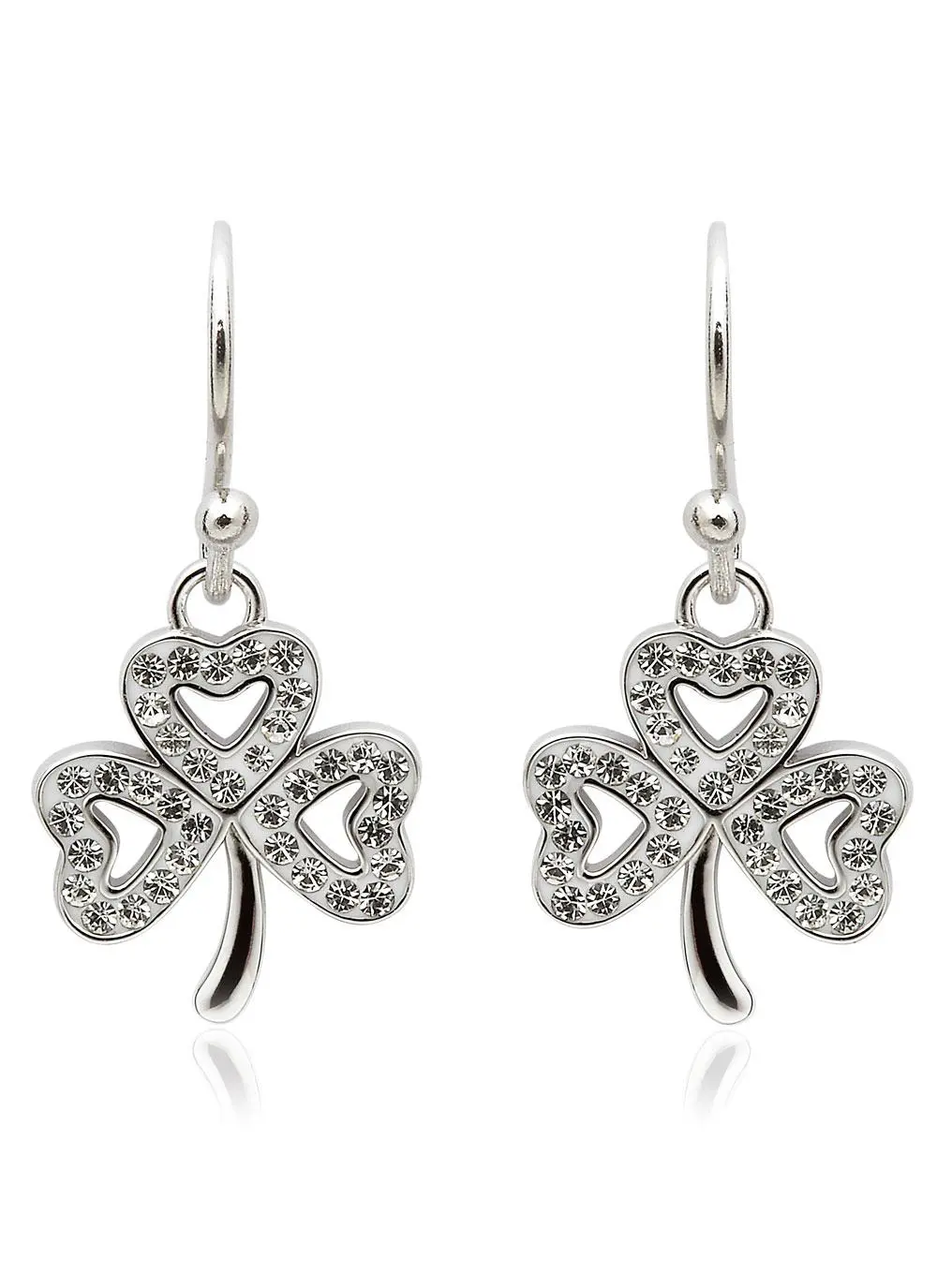 Shamrock Earrings Adorned With Swarovski Crystals