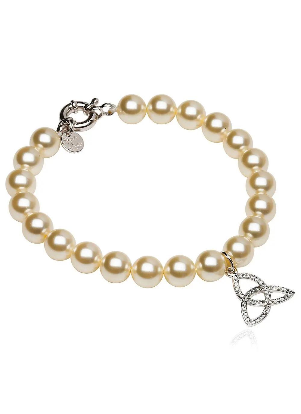 Trinity Pearl Bracelet Adorned With Swarovski Crystals
