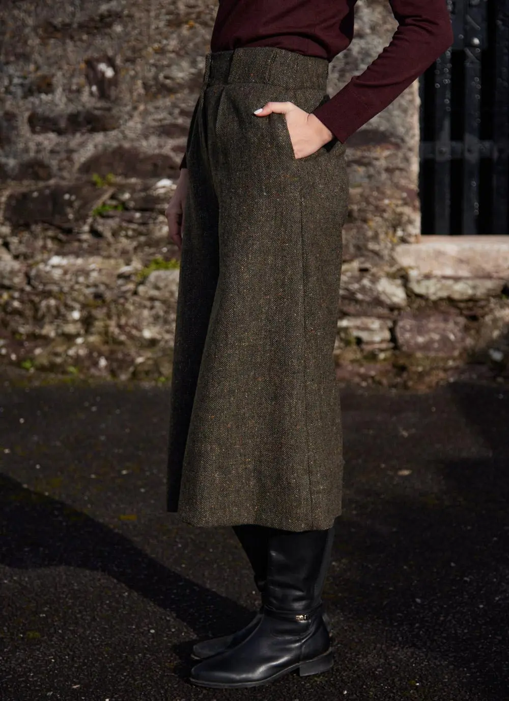Irish Tweed Salt + Pepper Culottes