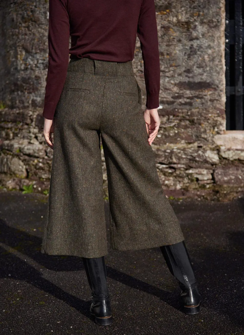 Irish Tweed Salt + Pepper Culottes