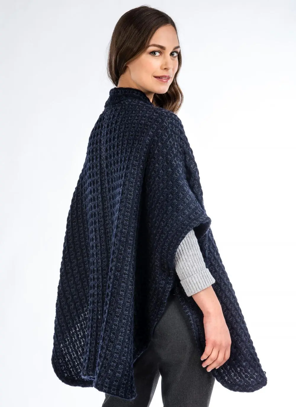 Sandra Navy Honeycomb Cape