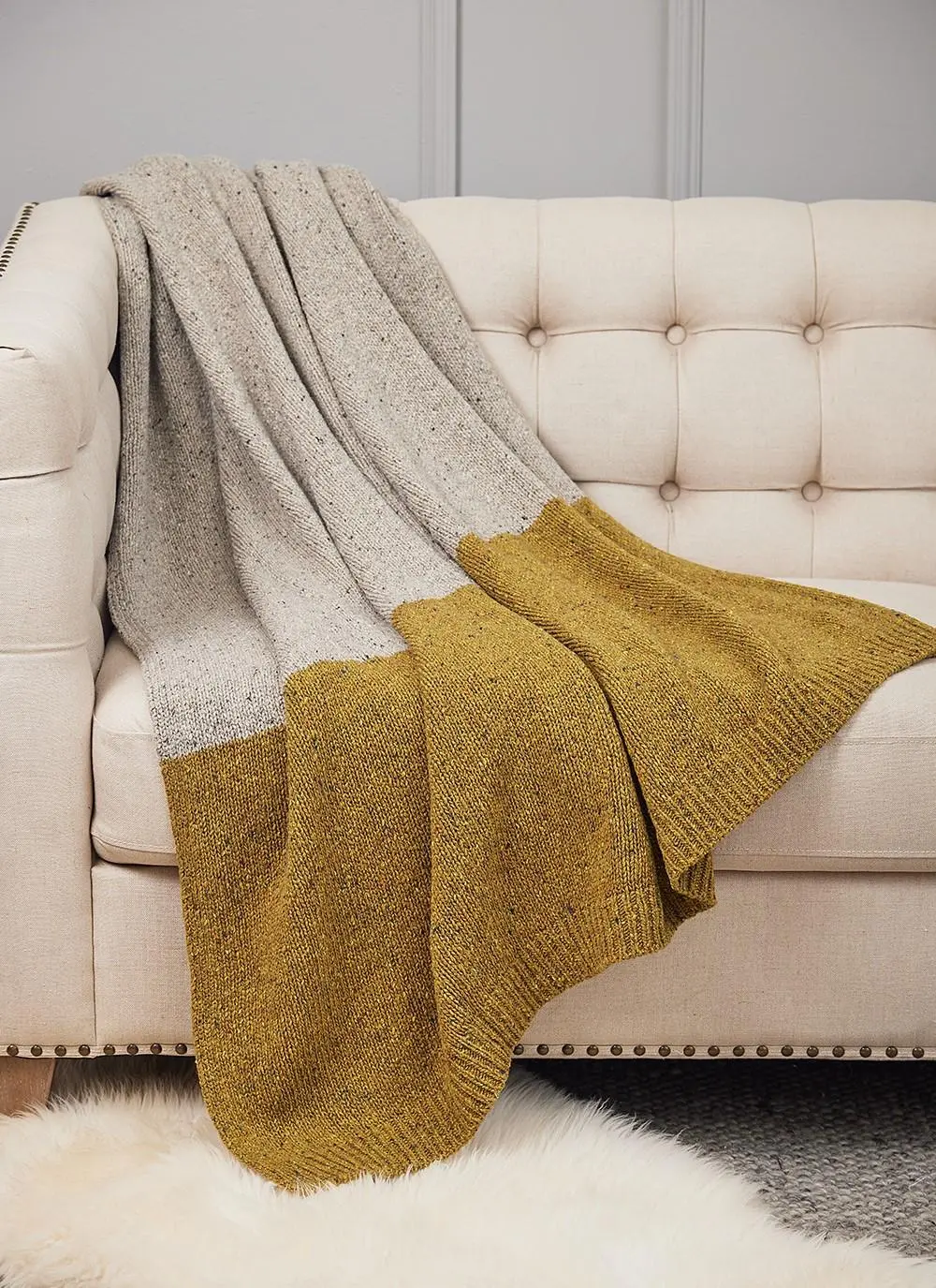Donegal Tweed Contrast Throw