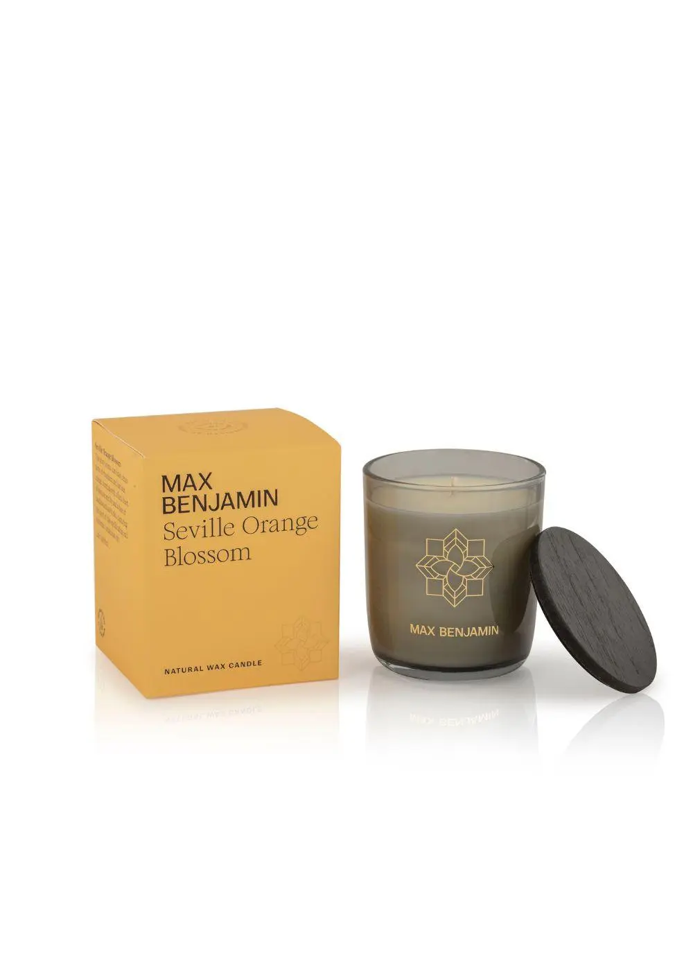 candle with packaging and lid