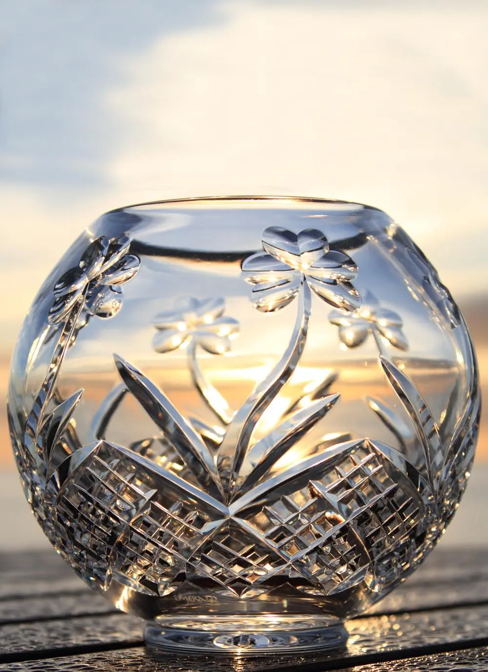 Emerald Crystal Shamrock 8'' Rose Bowl