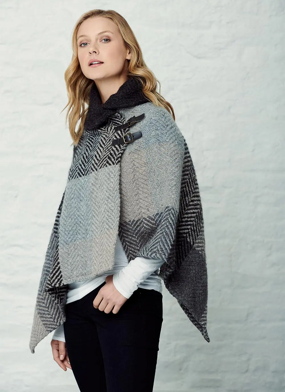 Shawl Collar Cape Multi Oak