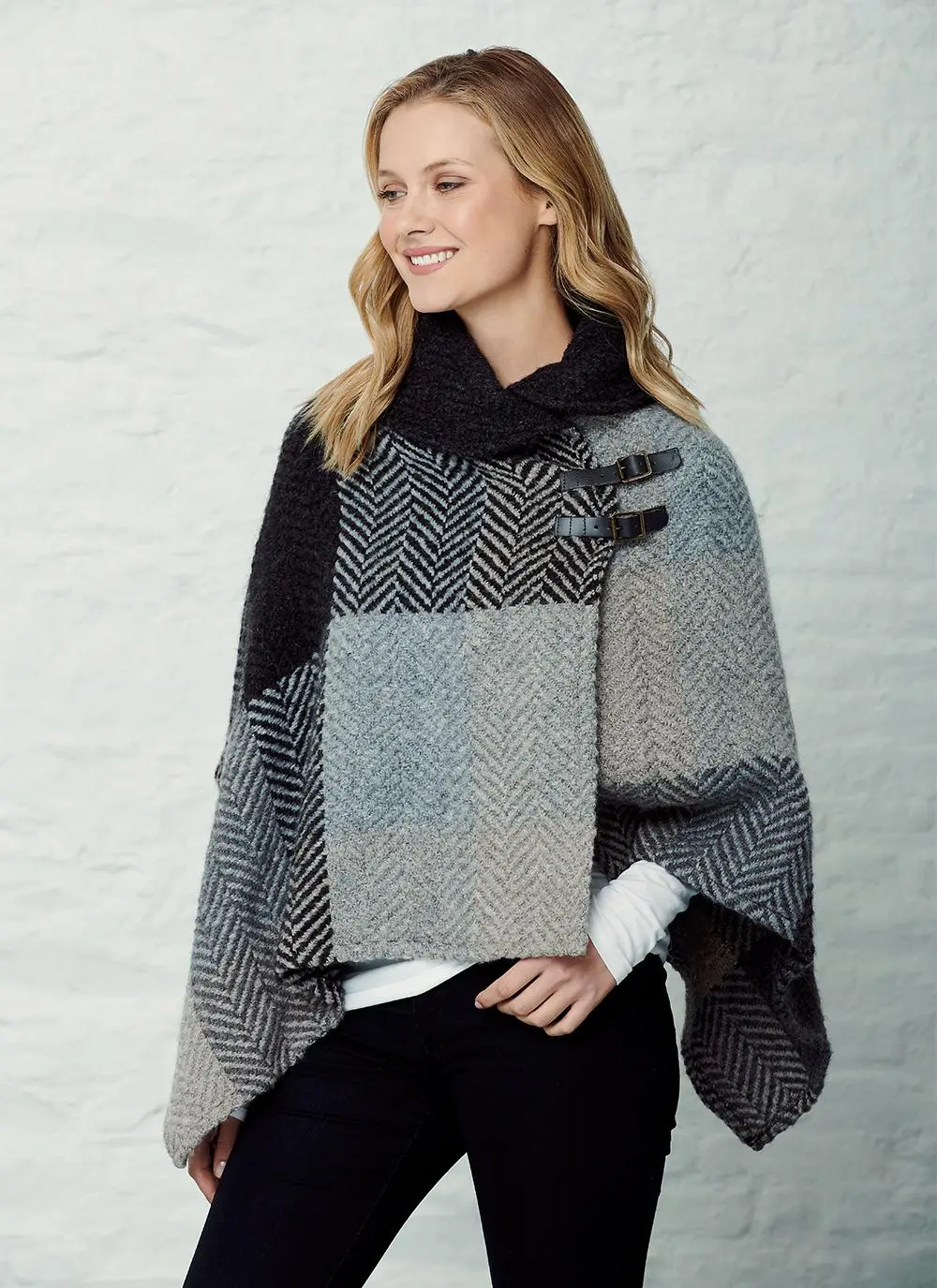 Shawl Collar Cape Multi Oak