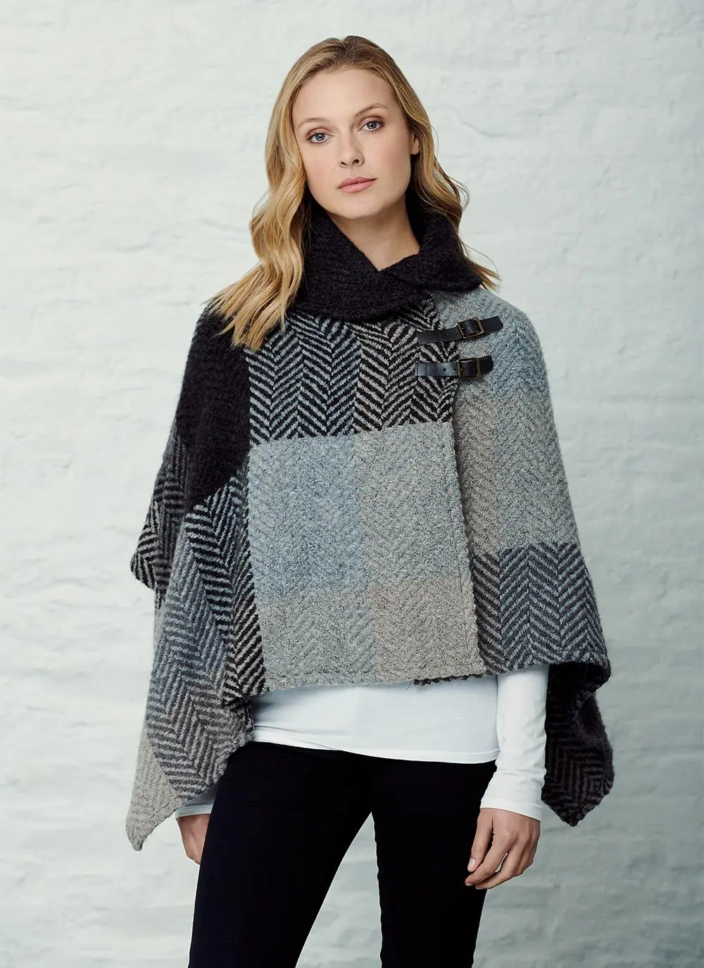 Shawl Collar Cape Multi Oak