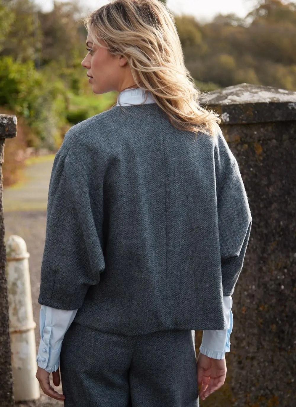 Herringbone Tweed Short Jacket
