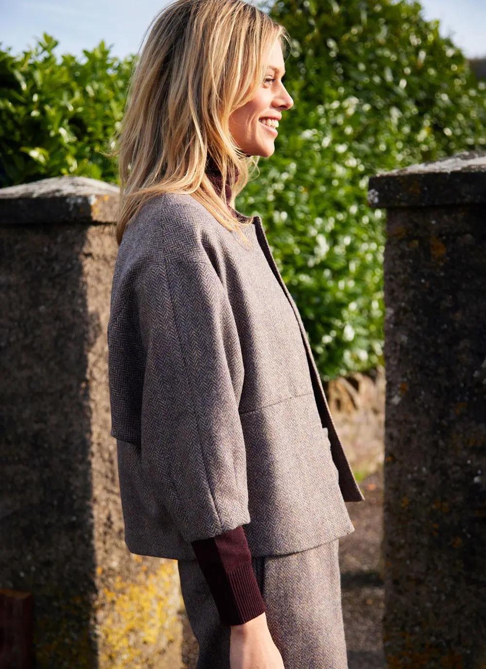 Herringbone Tweed Short Jacket