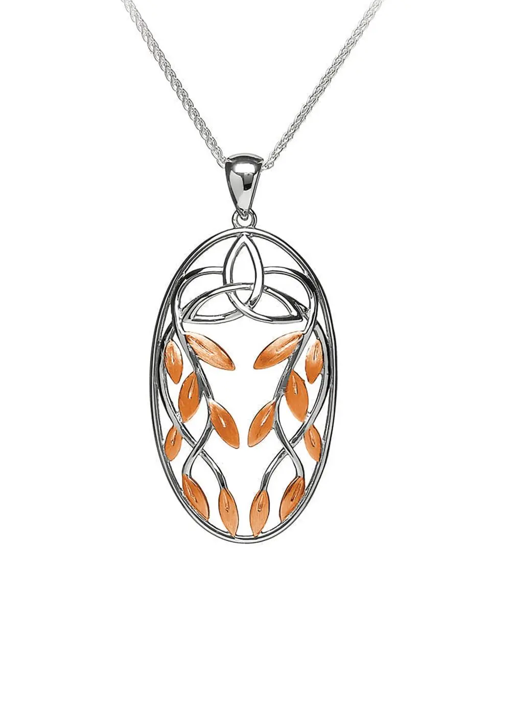 Silver & Rose Gold Trinity Petal Pendant