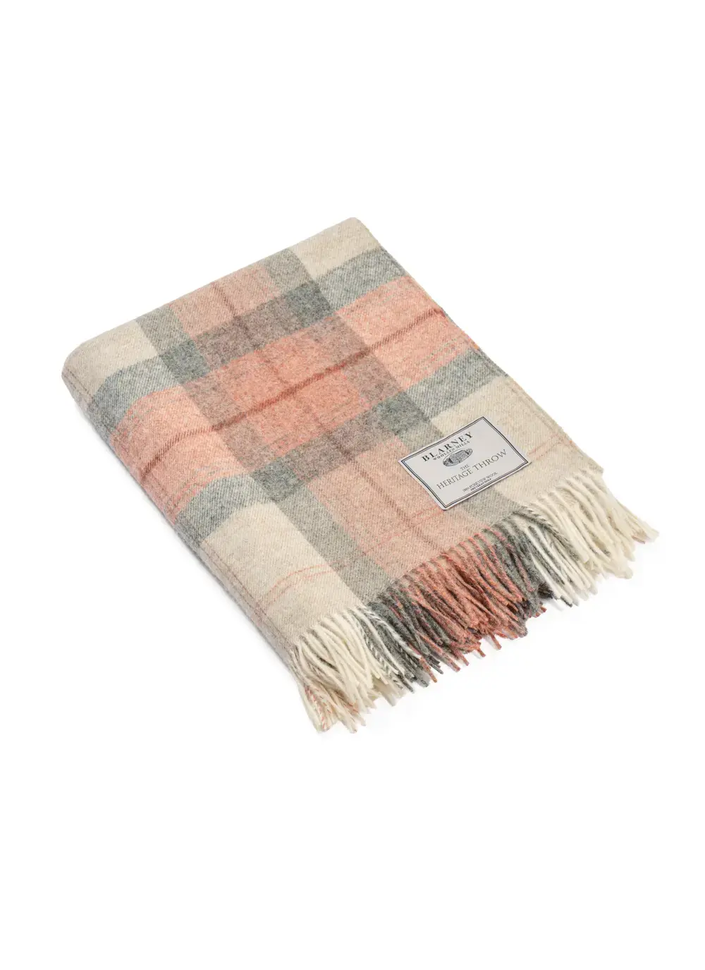 Skye Coral Check Highland Wool Throw