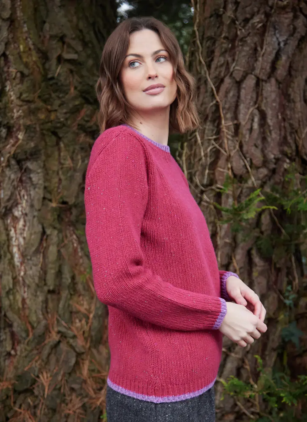 Slaney Cashmere Contrast Crew Neck 