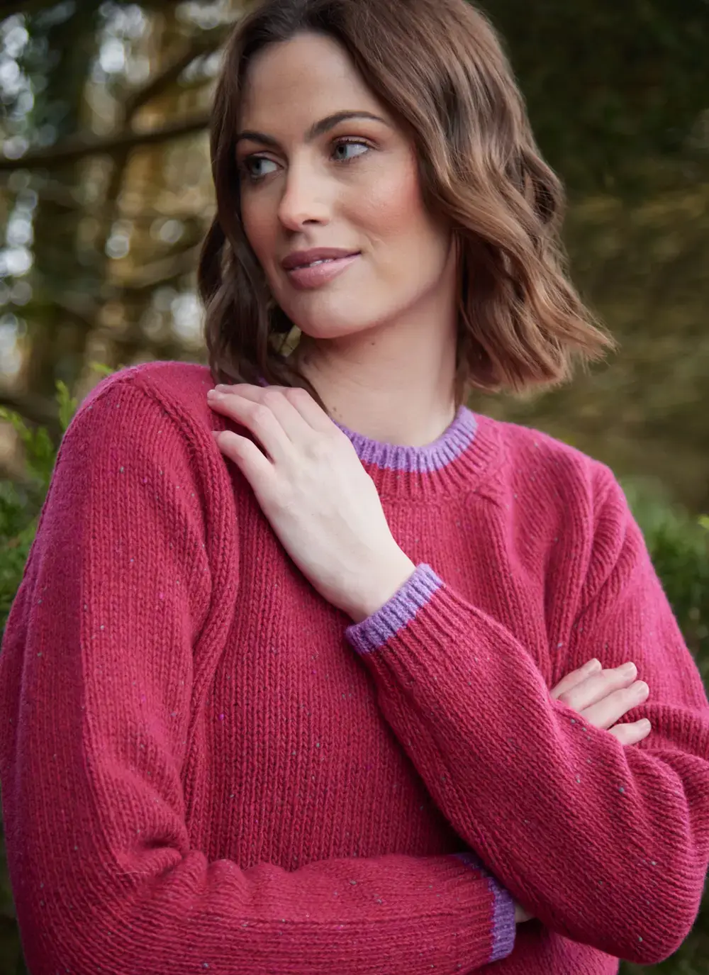 Slaney Cashmere Contrast Crew Neck 
