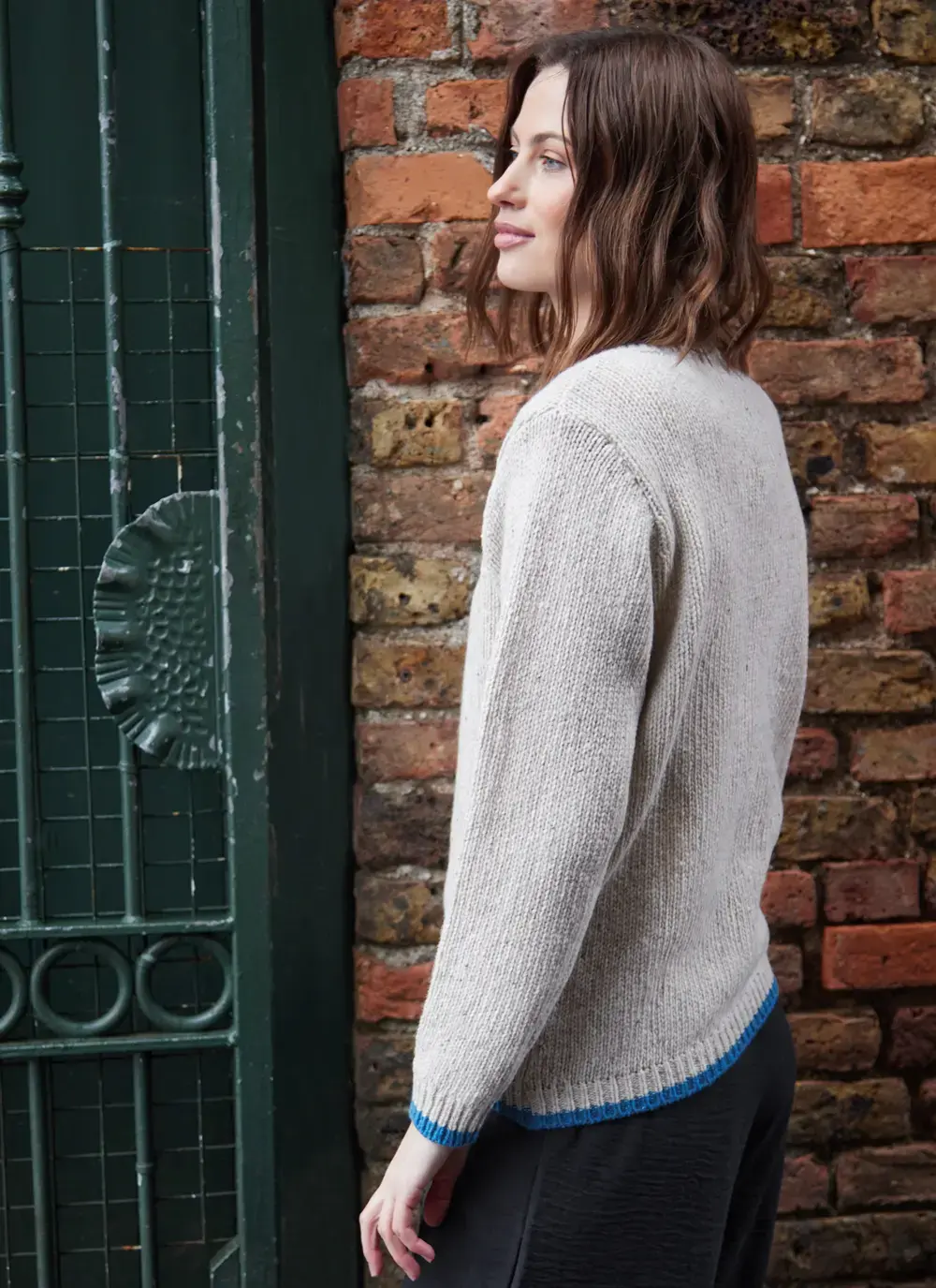 Slaney Cashmere Contrast Crew Neck 