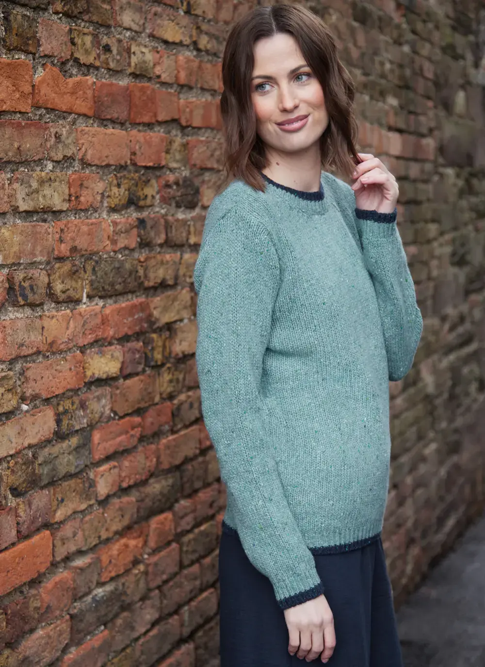 Slaney Cashmere Contrast Crew Neck 