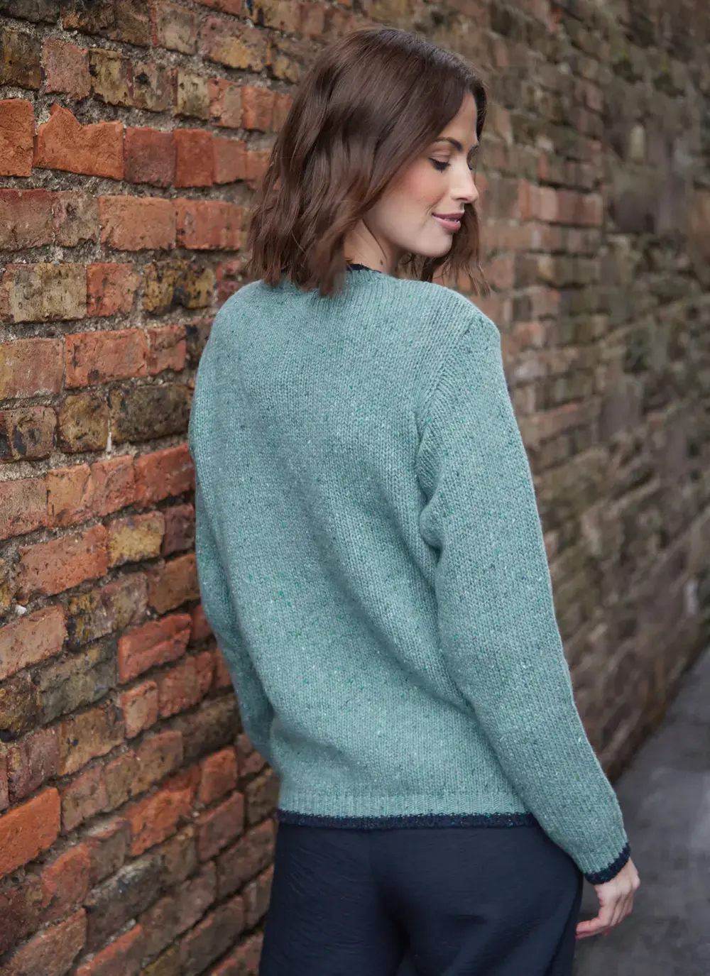 Slaney Cashmere Contrast Crew Neck 