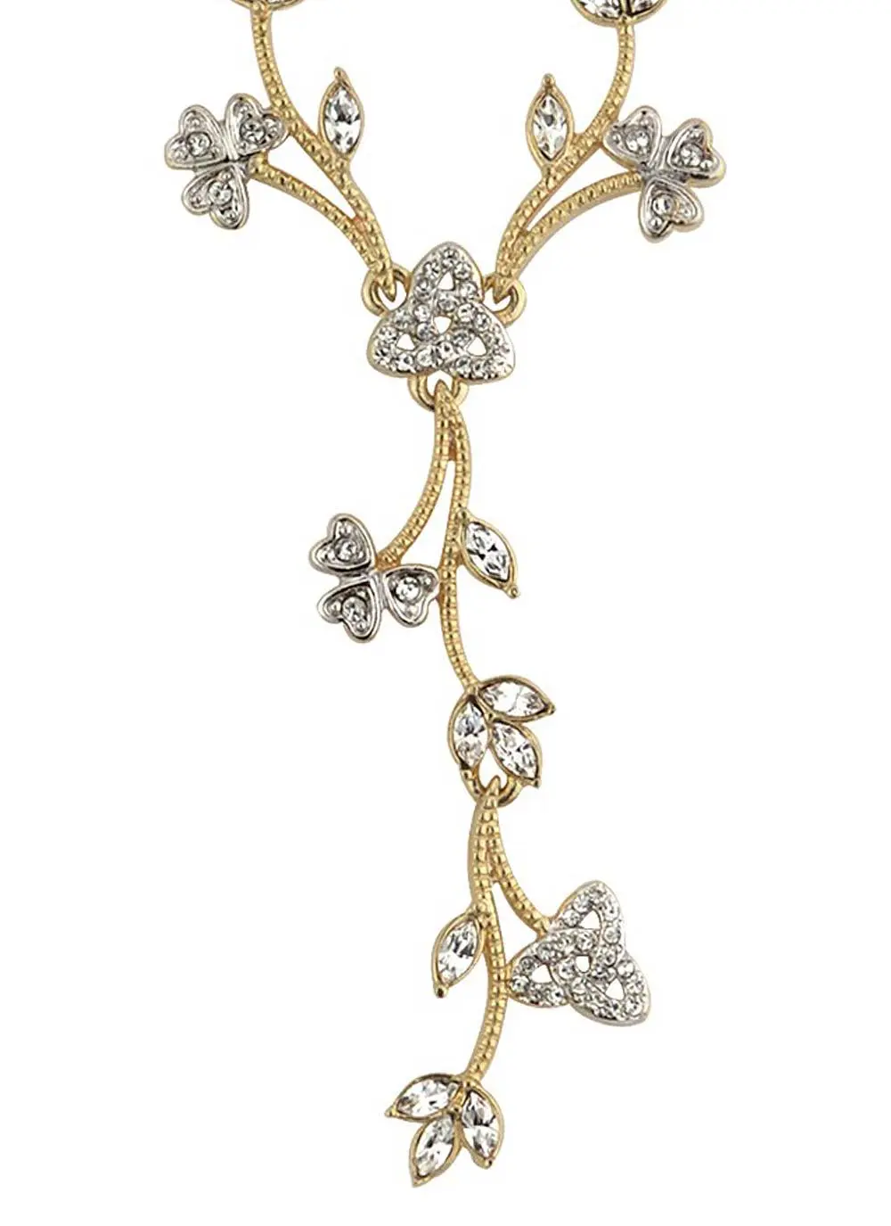 Trinity and Shamrock Drop Necklace 