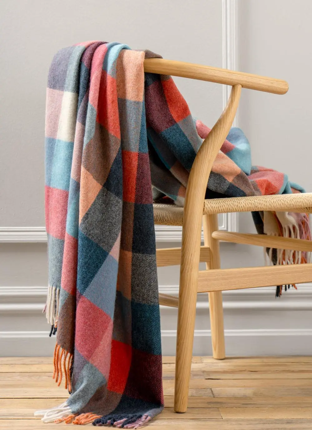 Sorbet Check Lambswool Throw 