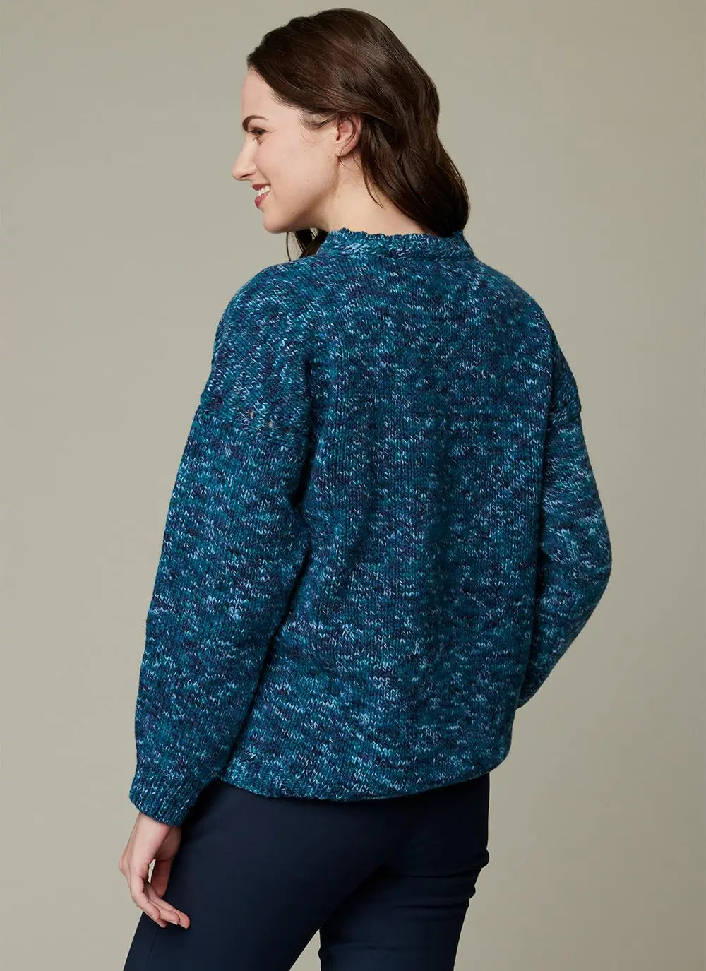 Space Dye Crew Neck Wool Sweater