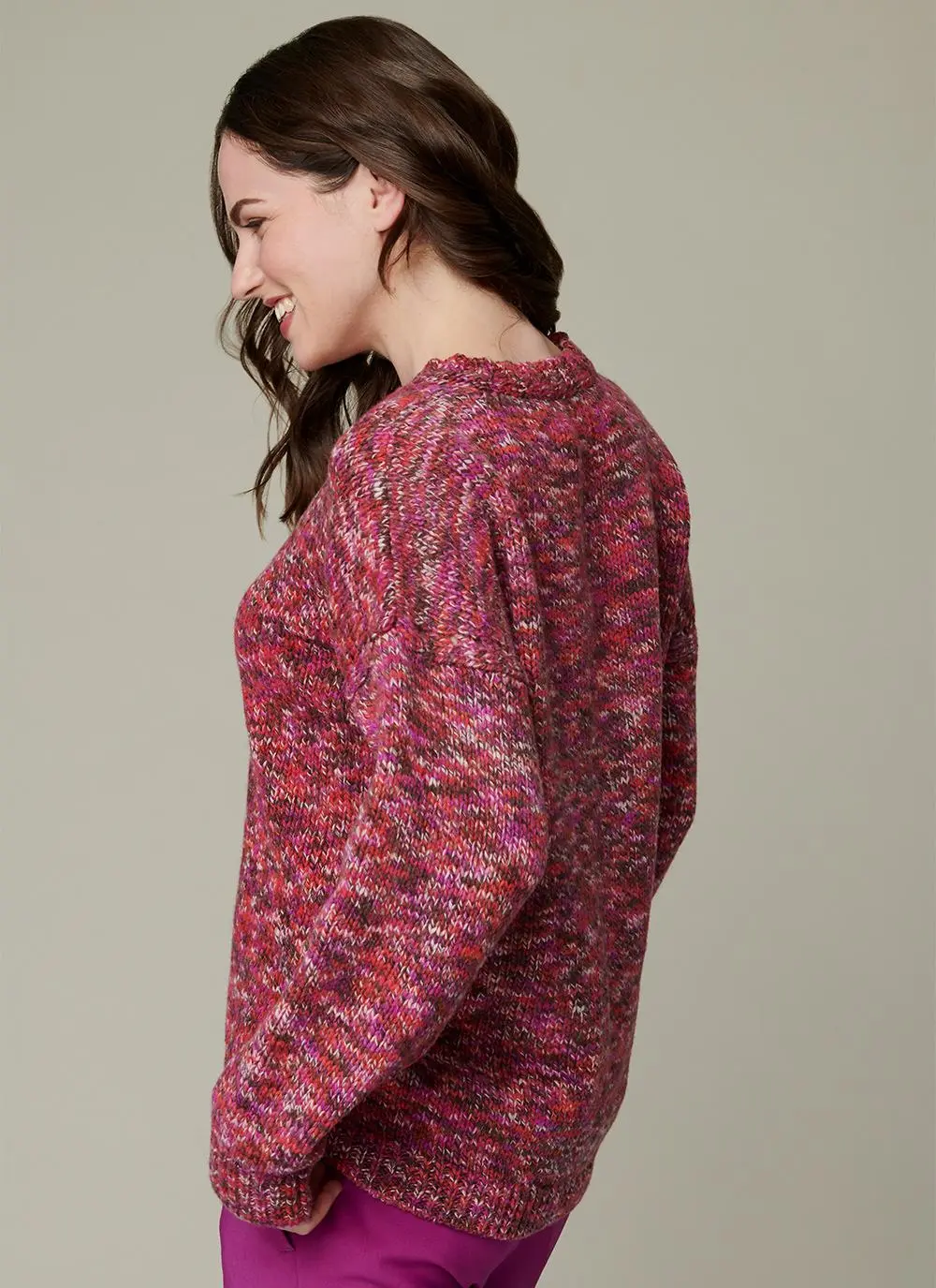 Space Dye Crew Neck Wool Sweater