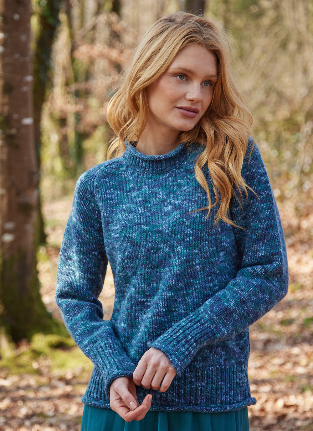 Fisherman Space Dye Roll Neck Sweater