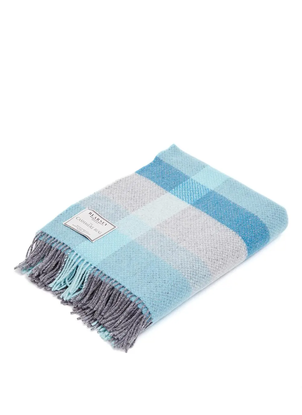 Spring Blue Wool Cashmere Throw