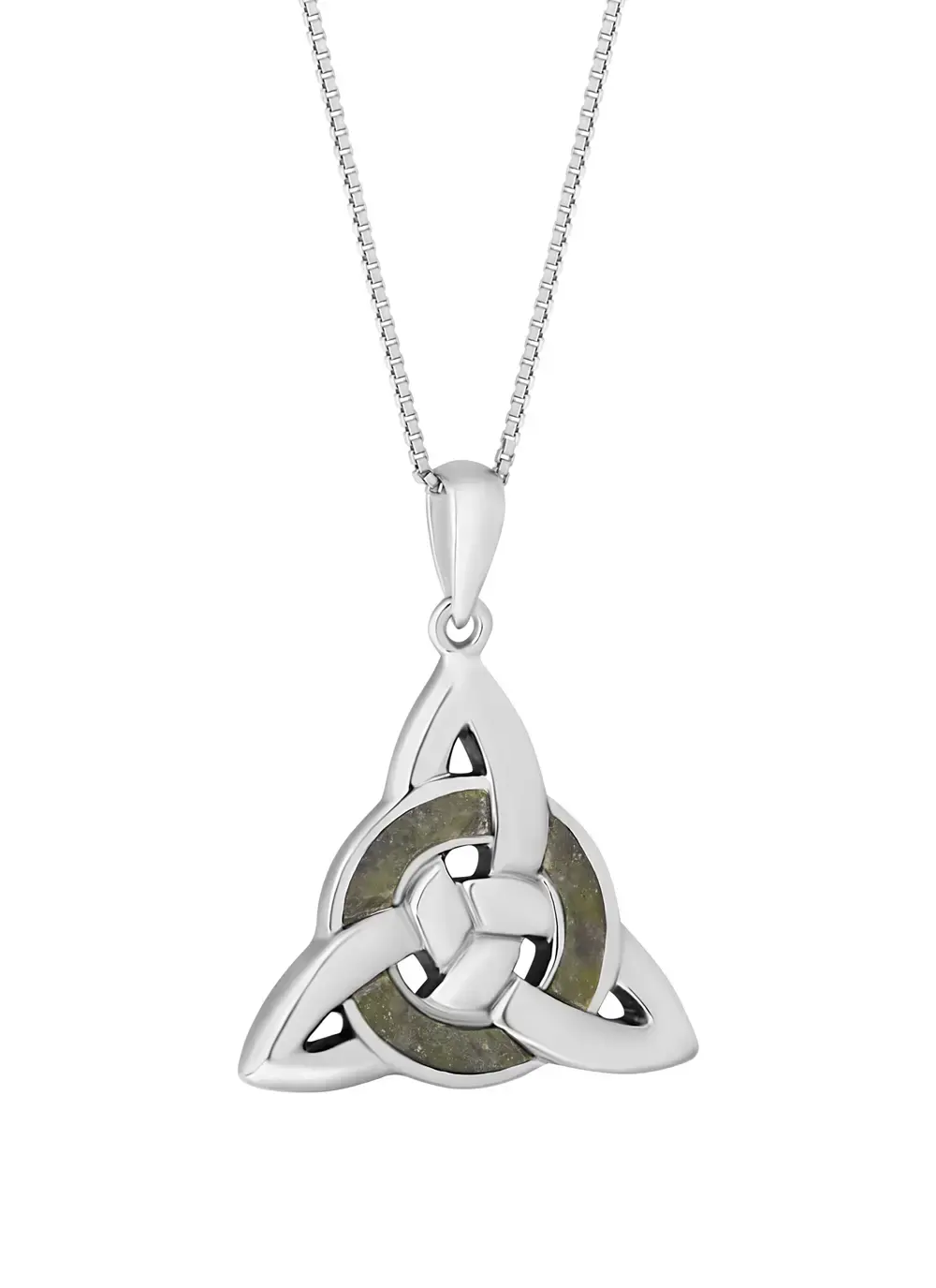 Sterling Silver Connemara Marble Trinity Knot Marble Pendant