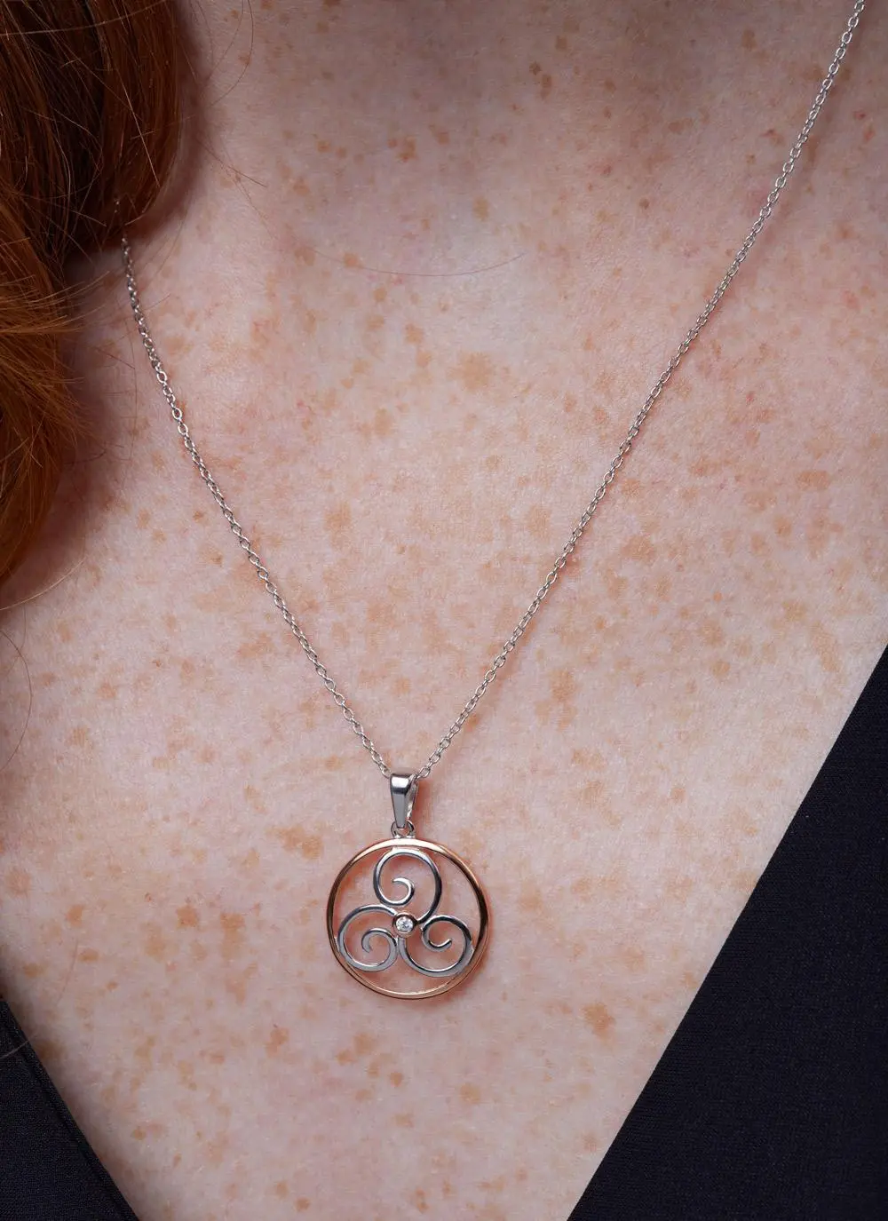 Décolletage shot of Sterling Silver 
