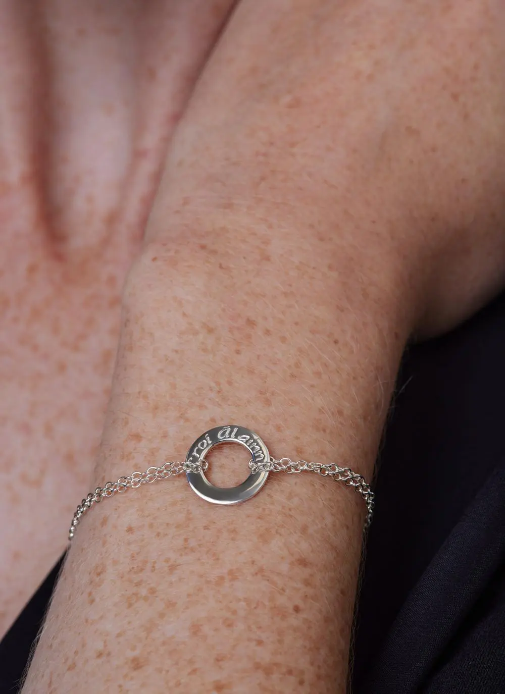 Close up shot of Sterling Silver Croi Alainn Bracelet 