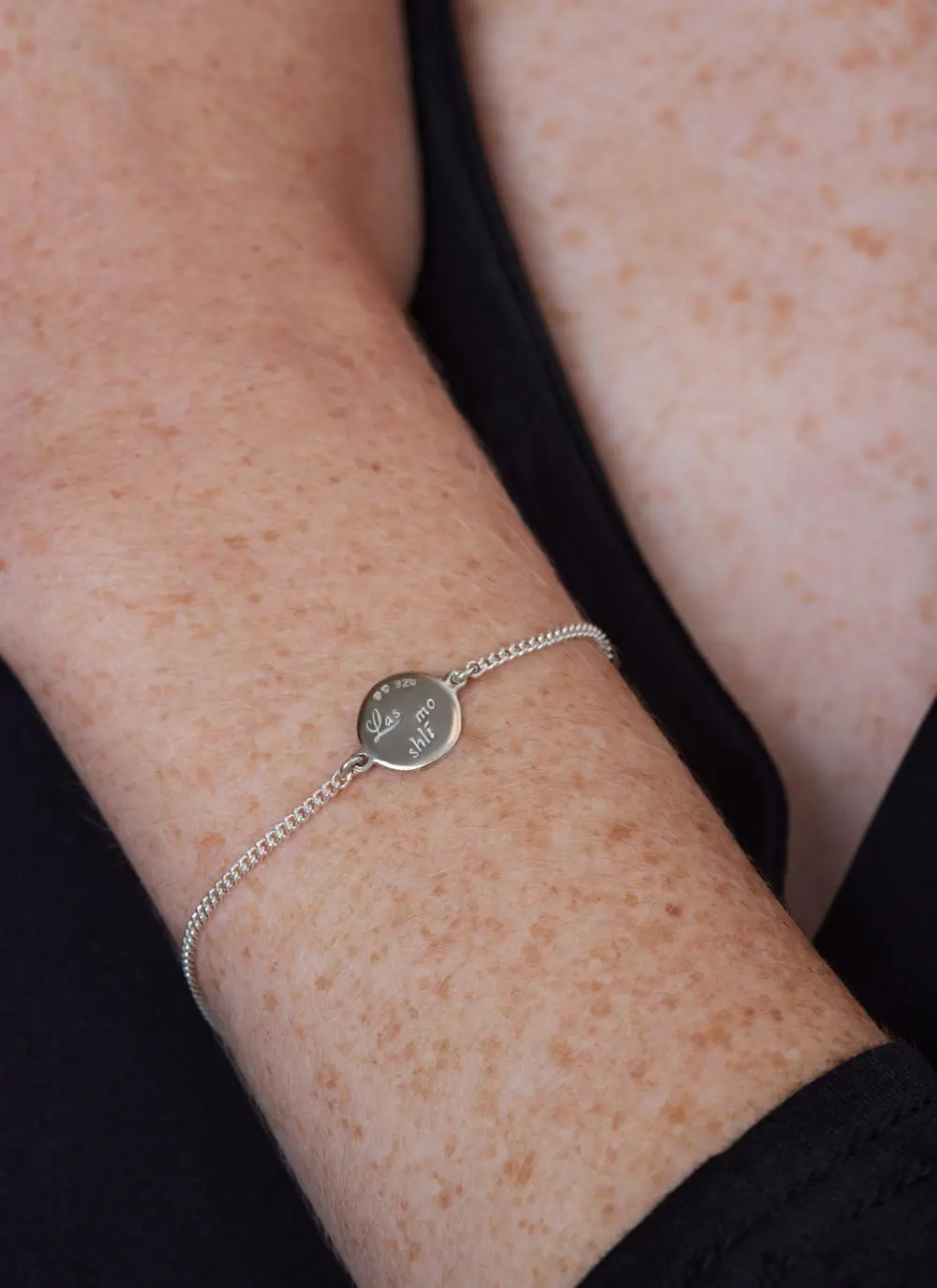 Close up shot of Sterling Silver Light My Way Diamond Bracelet on model