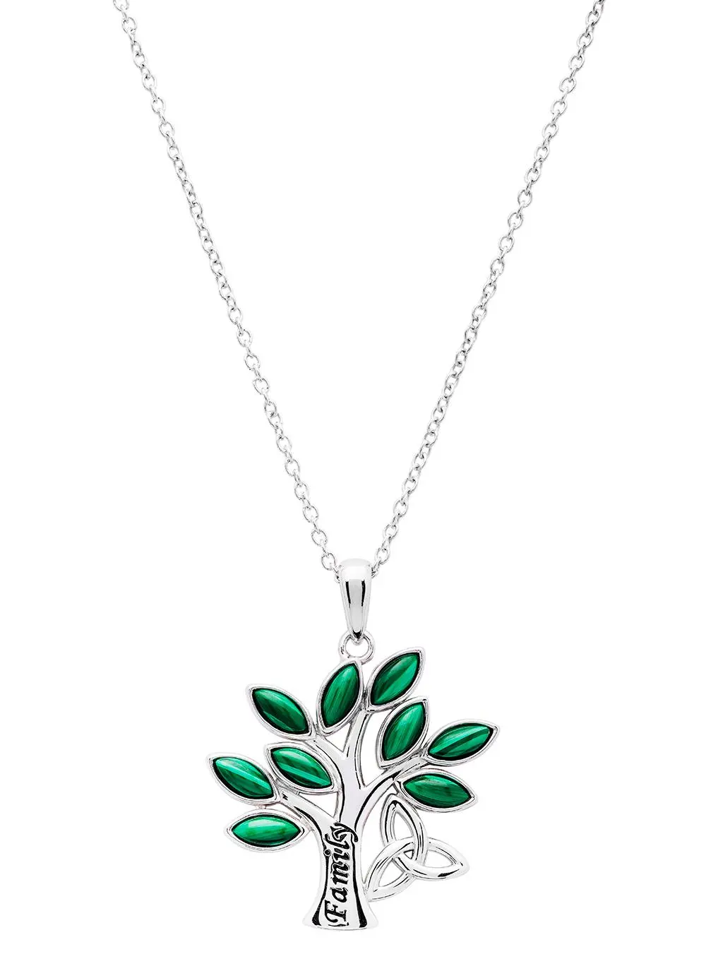 Sterling Silver Malachite Tree Of Life Pendant
