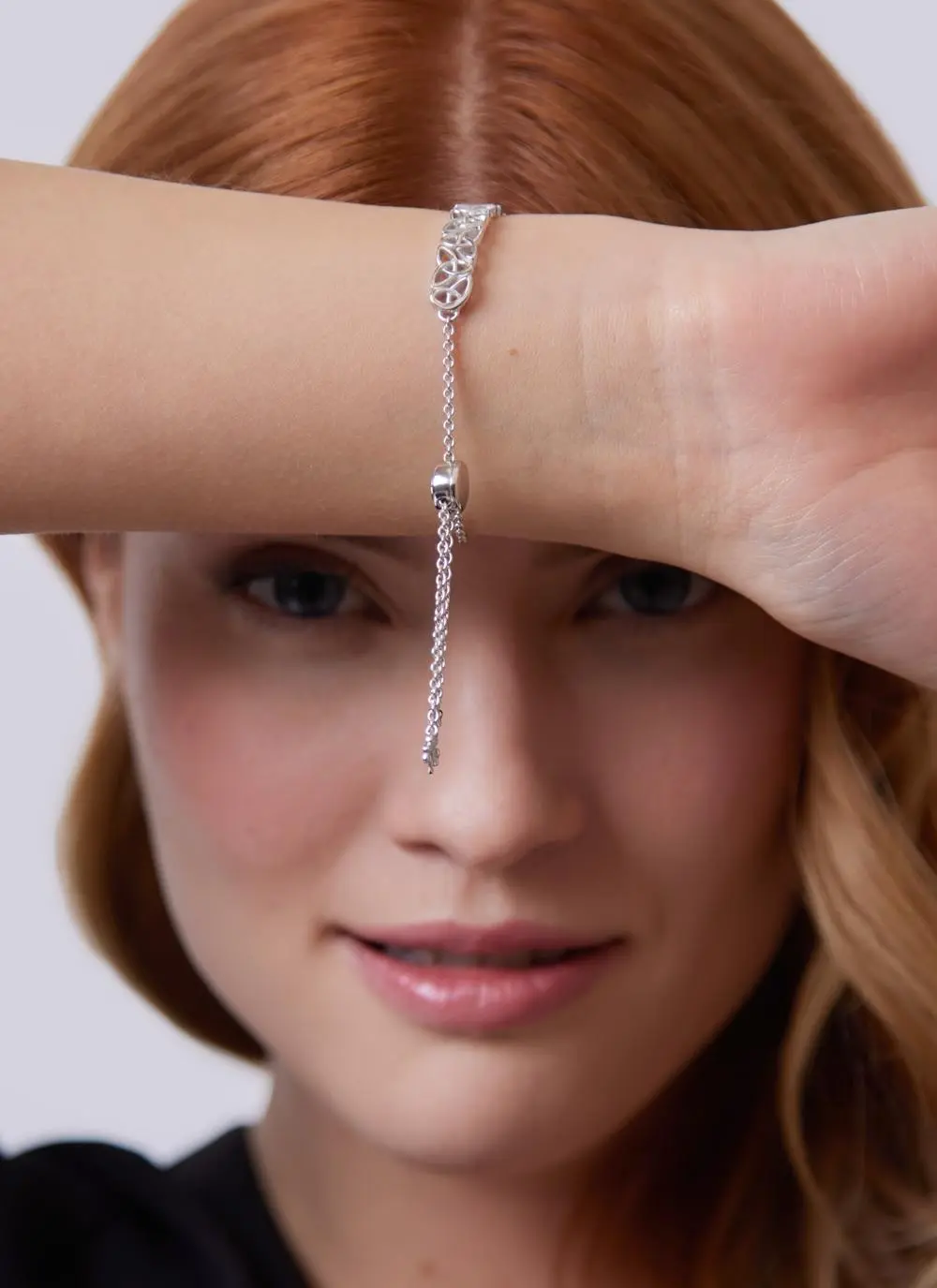 Sterling Silver Trinity Knot Drawstring Bangle