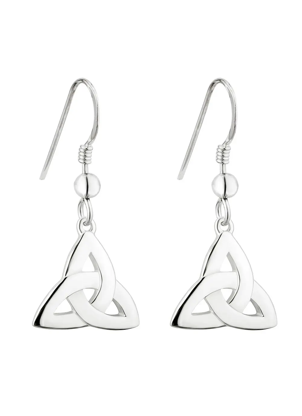 Sterling Silver Trinity Knot Drop Fish Hook Earrings