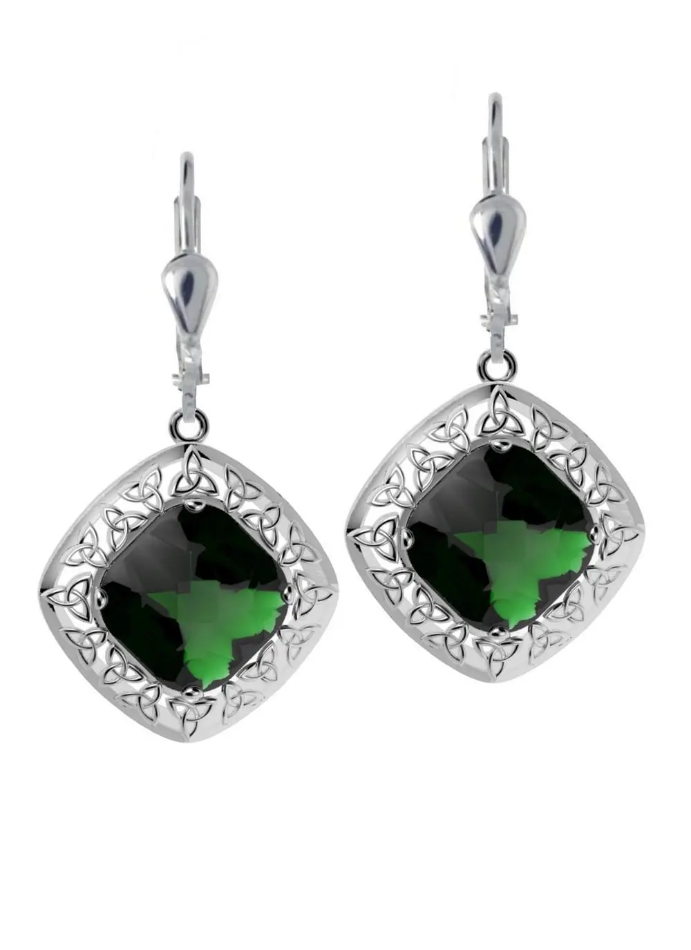 Sterling Silver Trinity Knot Quartz Doublet Earrings