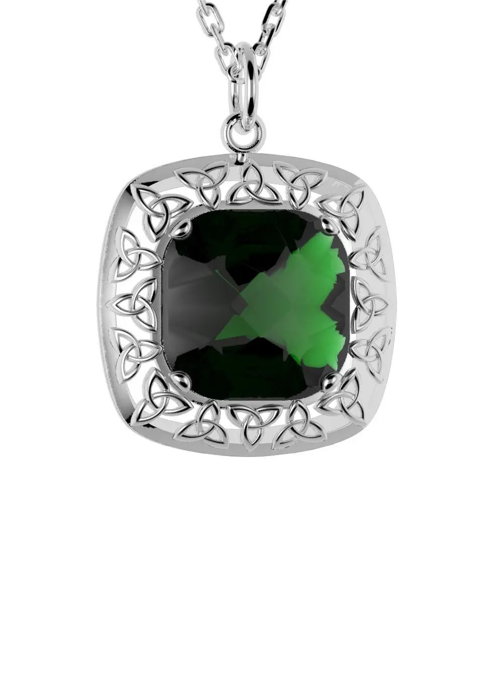 Sterling Silver Trinity Knot Quartz Doublet Pendant