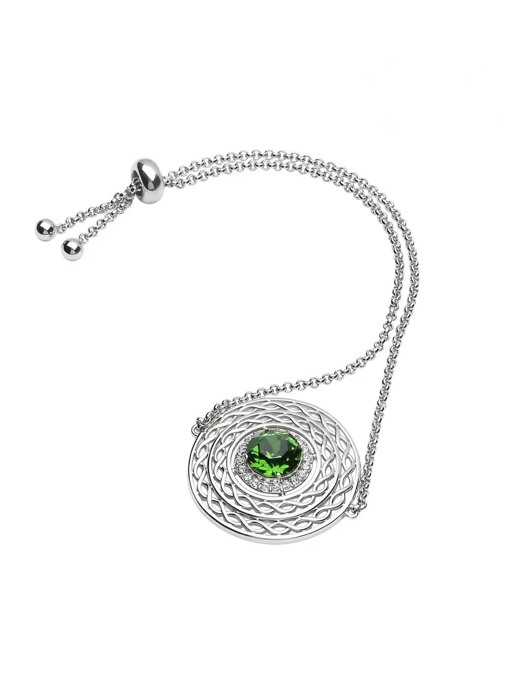 Sterling Silver Celtic Halo Bracelet Adorned With Swarovski Crystals