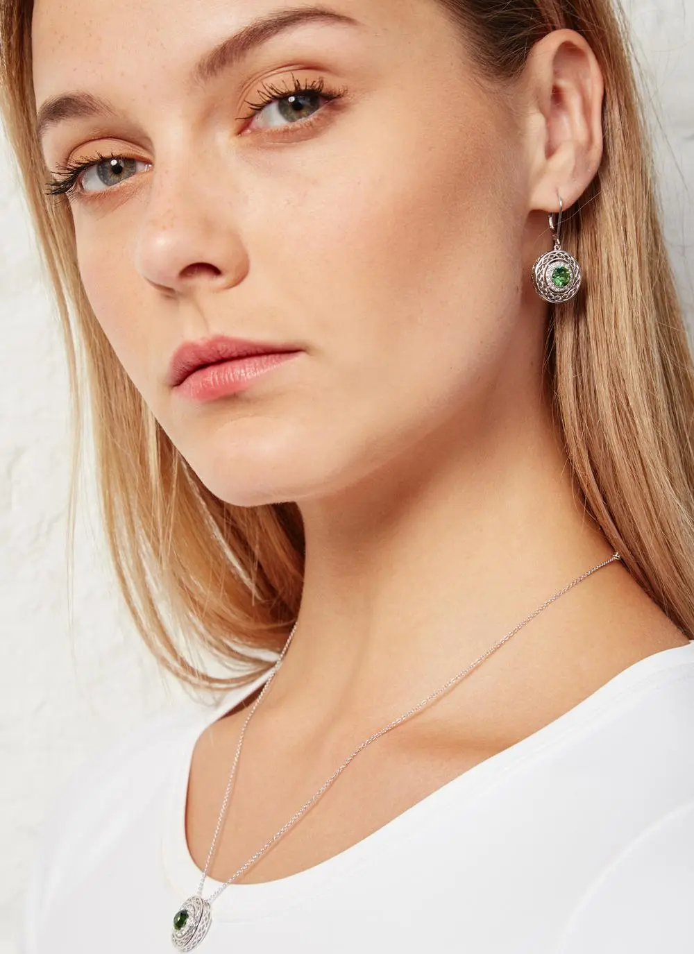 Sterling Silver Celtic Earrings Embellished With Swarovski Crystals