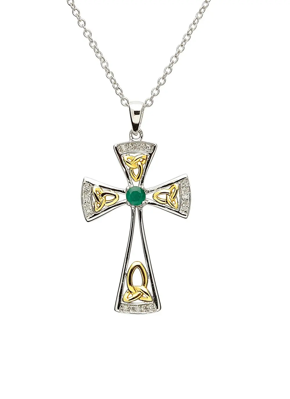 Sterling Silver Diamond Set Celtic Cross 