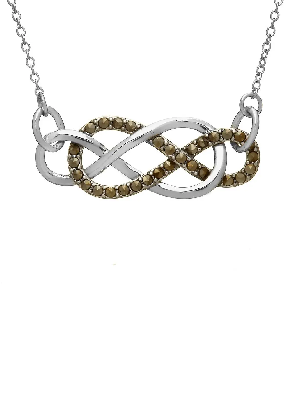 Sterling Silver Marcasite Infinity Knot Pendant