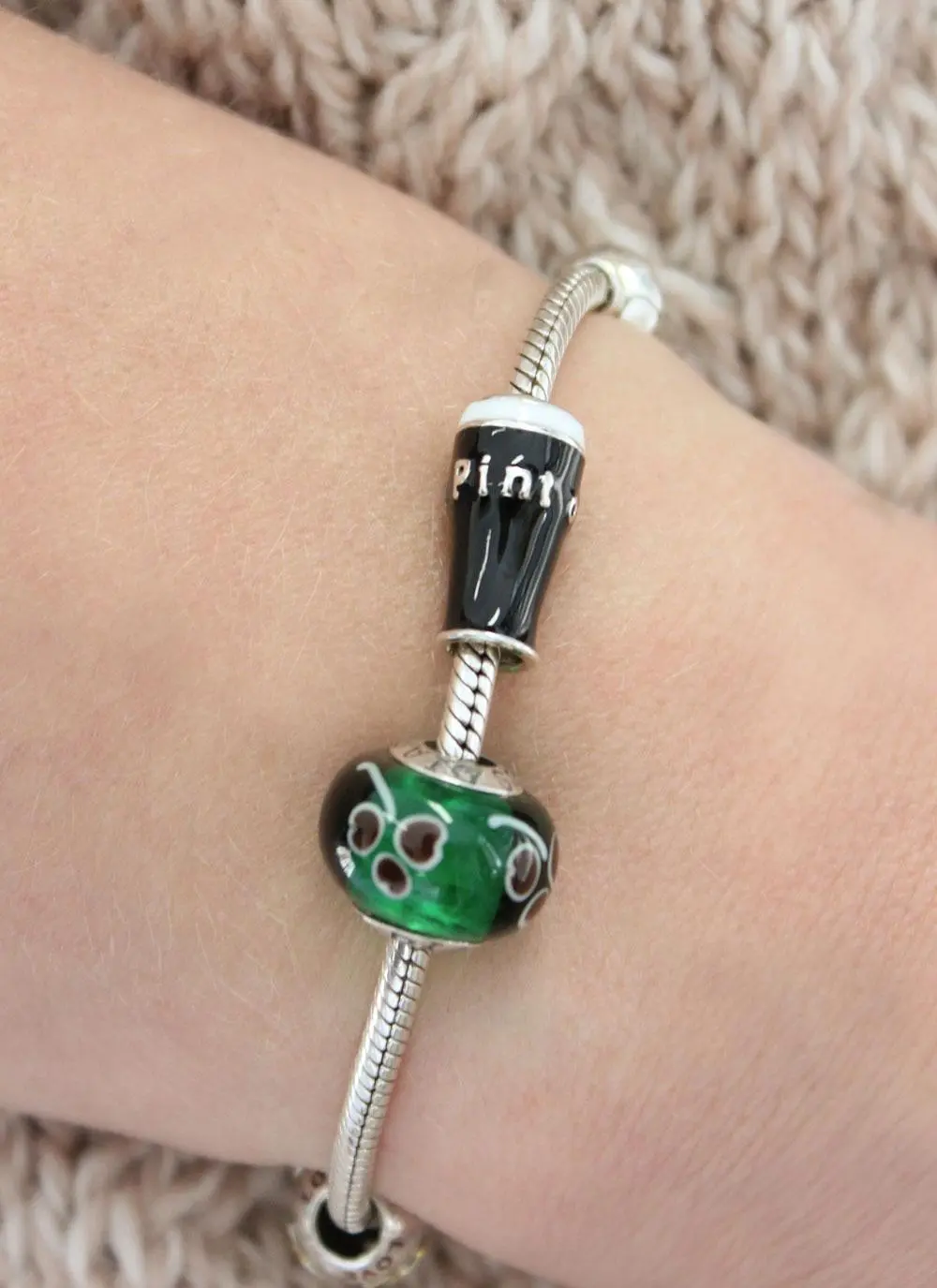 Sterling Silver Pint of Stout Bead