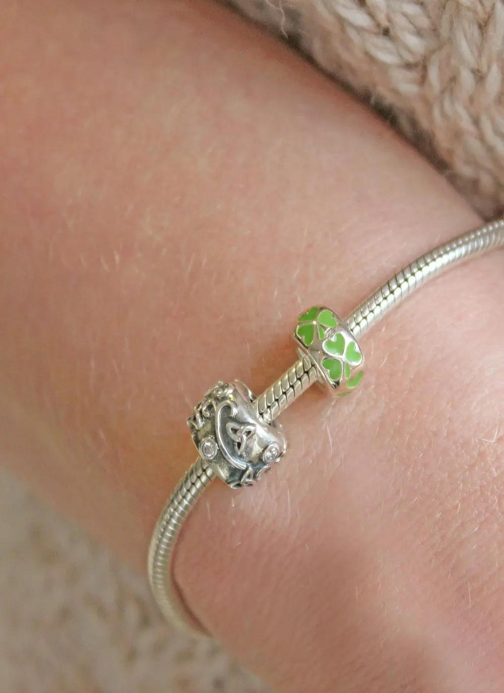 Sterling Silver Shamrock Bead