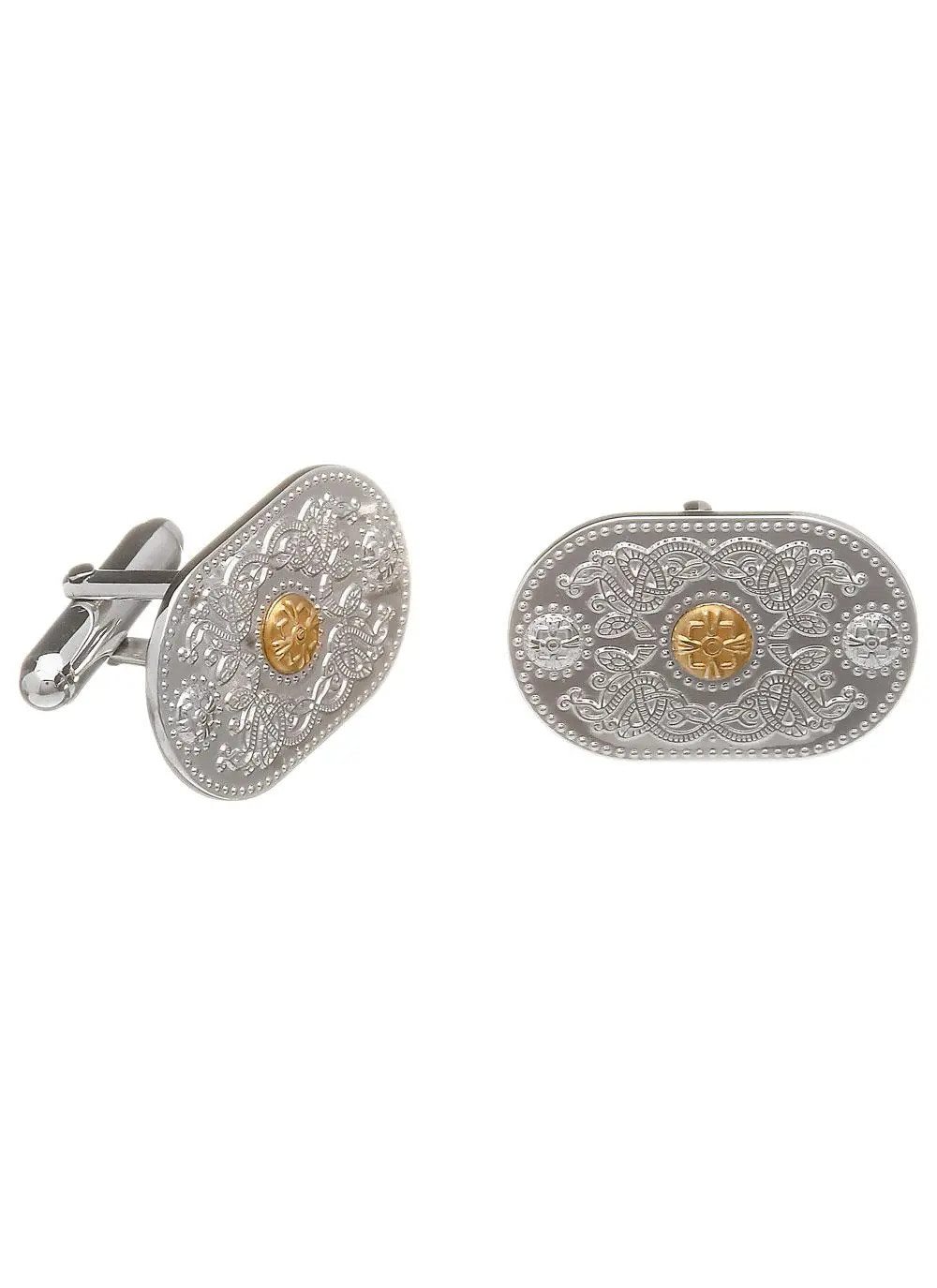 Sterling Silver & Rare Irish Gold Arda Small Cufflinks
