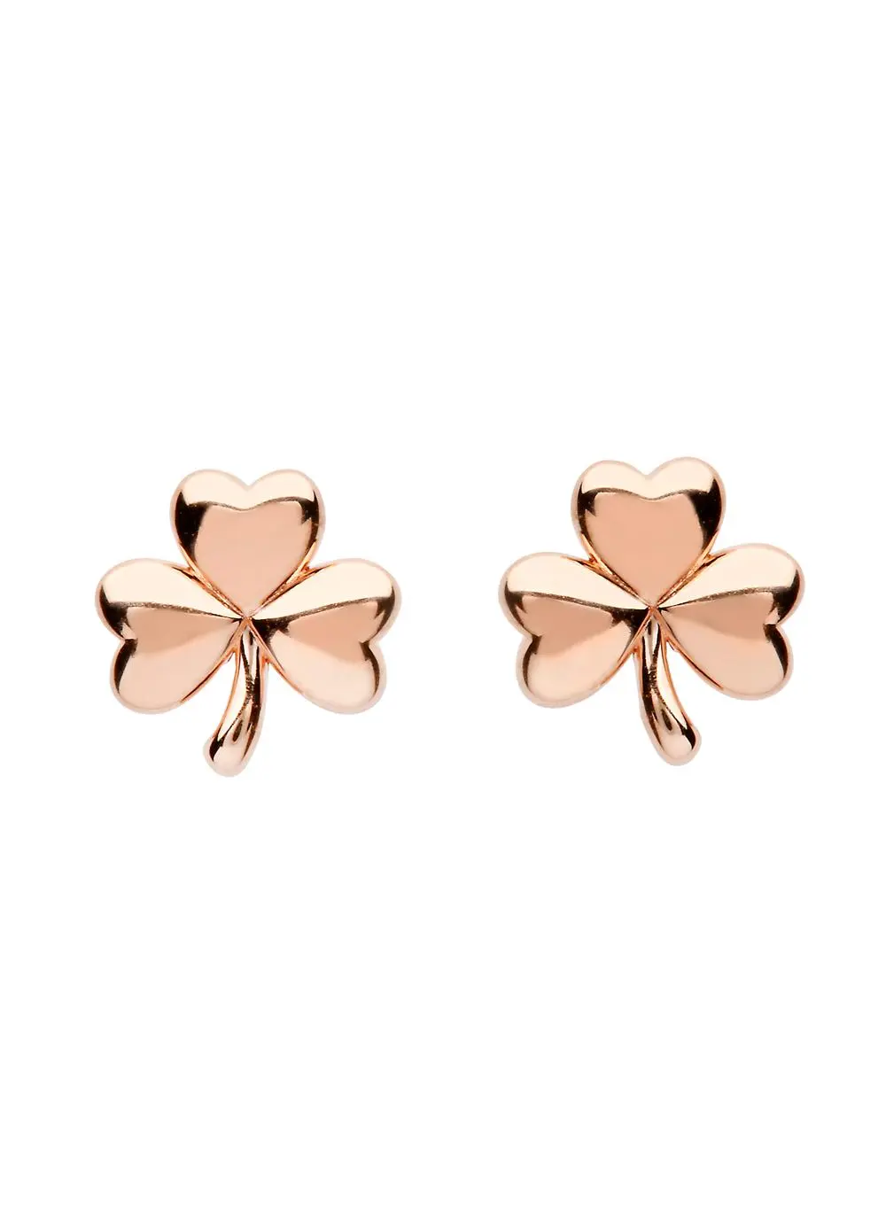Sterling Silver Shamrock Rose Gold Plated Earrings