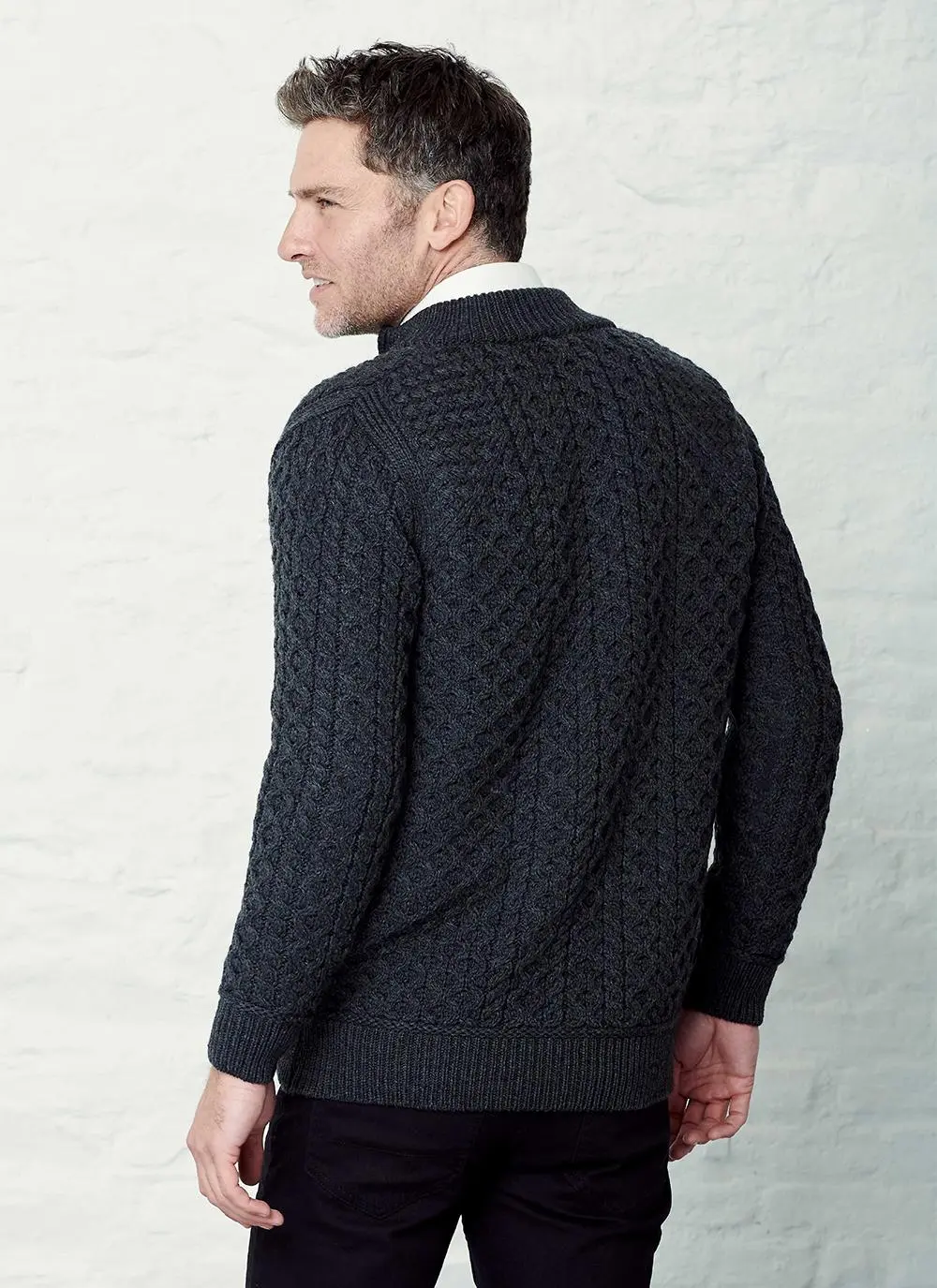 Supersoft Half Zip Aran Sweater