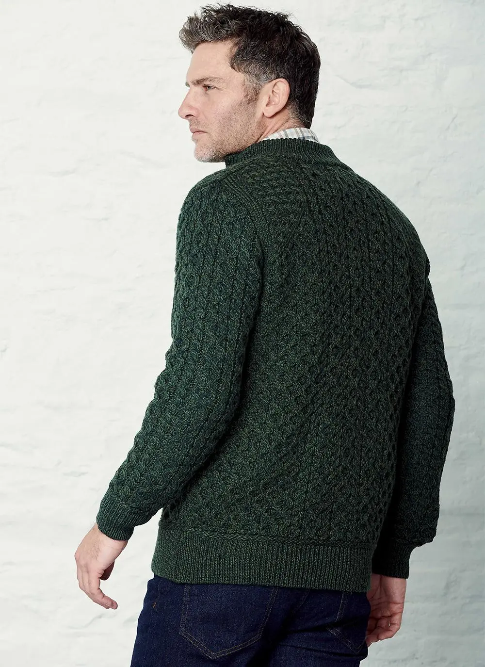 Supersoft Half Zip Aran Sweater