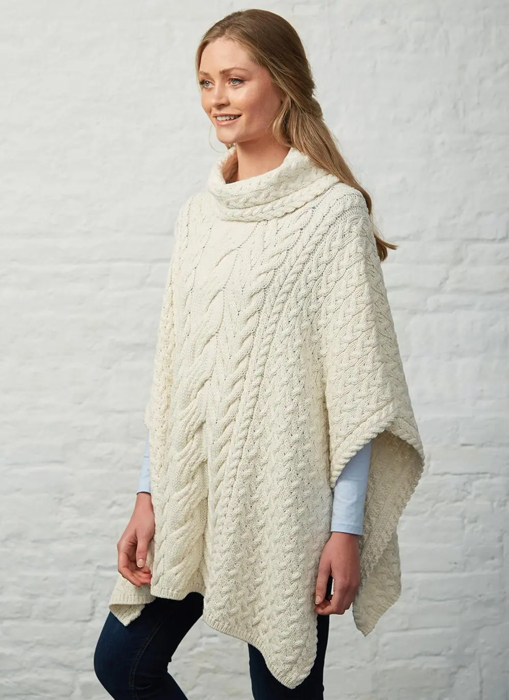 Supersoft Merino Wool Cowl Neck Poncho