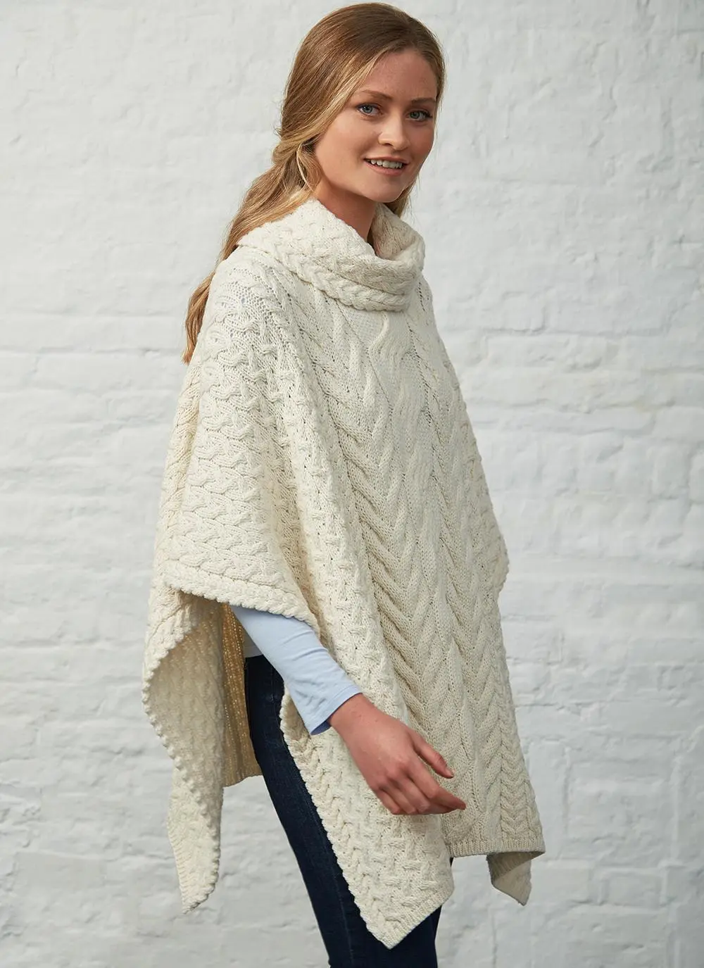 Supersoft Merino Wool Cowl Neck Poncho