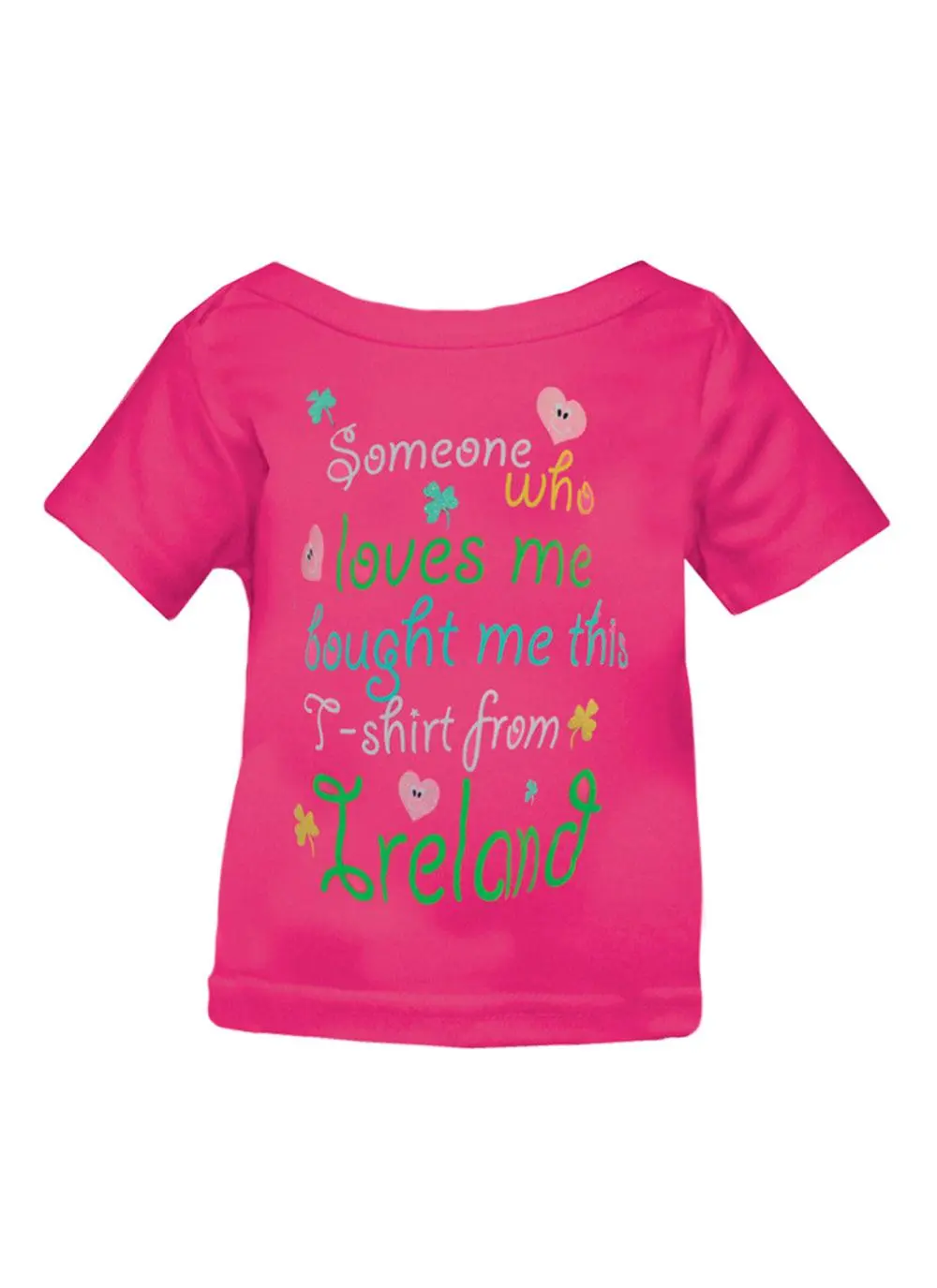 Pink Someone Loves Me Ireland Baby T-Shirt